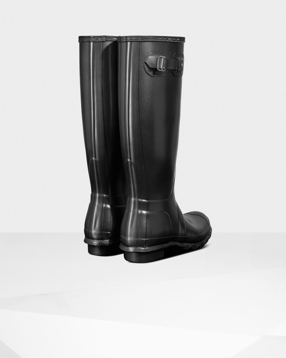 Womens Hunter Tall Rain Boots Black - Original Pearlized - 1473825-QN